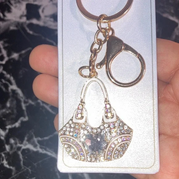 Gold and Silver Purse Keychain - Picture 3 of 3